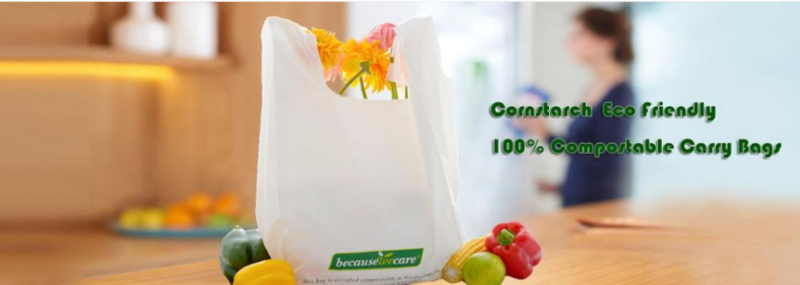 Compostable Clothes Bags With Logo|Custom Cornstarch ECO Friendly