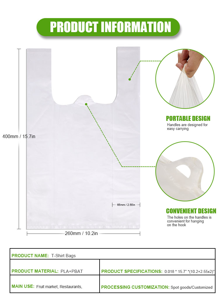 degradable bags of various materials