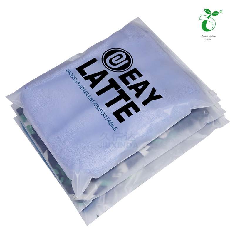 custom printing clothes packaging small black biodegradable pvc tshirt frosted zipper bag